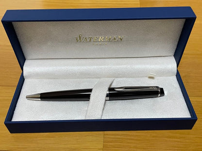 Waterman Expert ES Matte Brown CT ballpoint pen with brass body and lacquer finish shown on white background