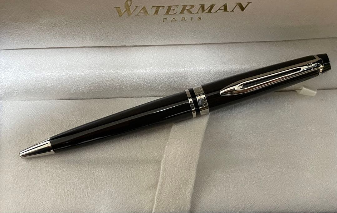Waterman Expert ES Matte Brown CT ballpoint pen with brass body and lacquer finish shown on white background