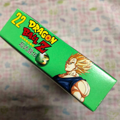 Dragon Ball Z Super Butoden 3 SNES video game cartridge and box with slight damage on bottom right corner