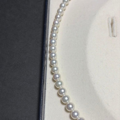 Hana-dama Grade Mikimoto Akoya pearl semi-long necklace with 7.0mm pearls and 49cm length