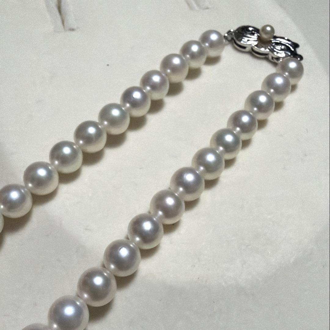 Hana-dama Grade Mikimoto Akoya pearl semi-long necklace with 7.0mm pearls and 49cm length