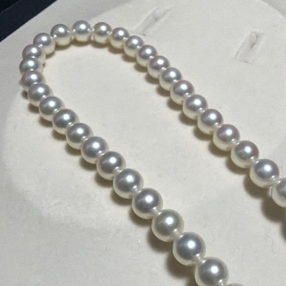 Hana-dama Grade Mikimoto Akoya pearl semi-long necklace with 7.0mm pearls and 49cm length