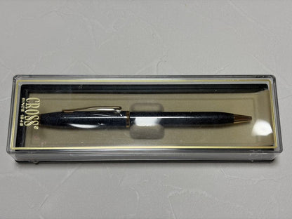CROSS Century II ballpoint pen in mica gray with 23K gold trim and engraved geometric pattern, new in plastic wrapping