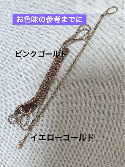 Agete K10 gold necklace with 0.1ct diamond pendant measuring 41 cm length