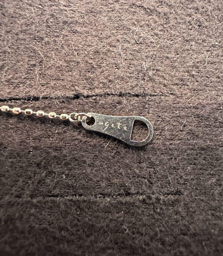 Agete K10 gold necklace with 0.1ct diamond pendant measuring 41 cm length