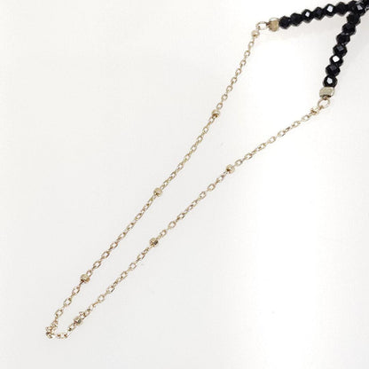 Agate K10 Onyx black stone long gold necklace measuring 70 cm with 4.2 g weight