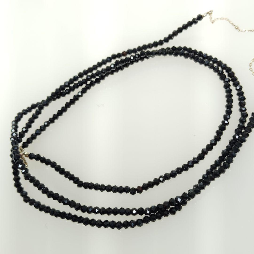 Agate K10 Onyx black stone long gold necklace measuring 70 cm with 4.2 g weight