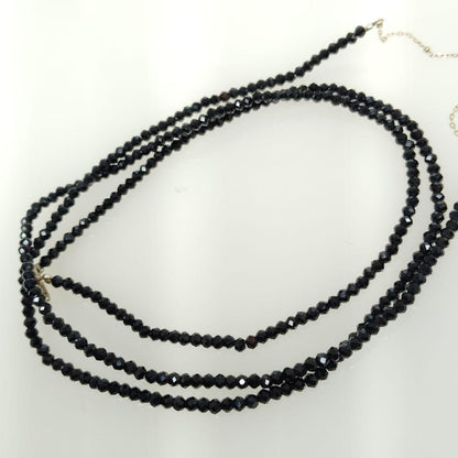Agate K10 Onyx black stone long gold necklace measuring 70 cm with 4.2 g weight