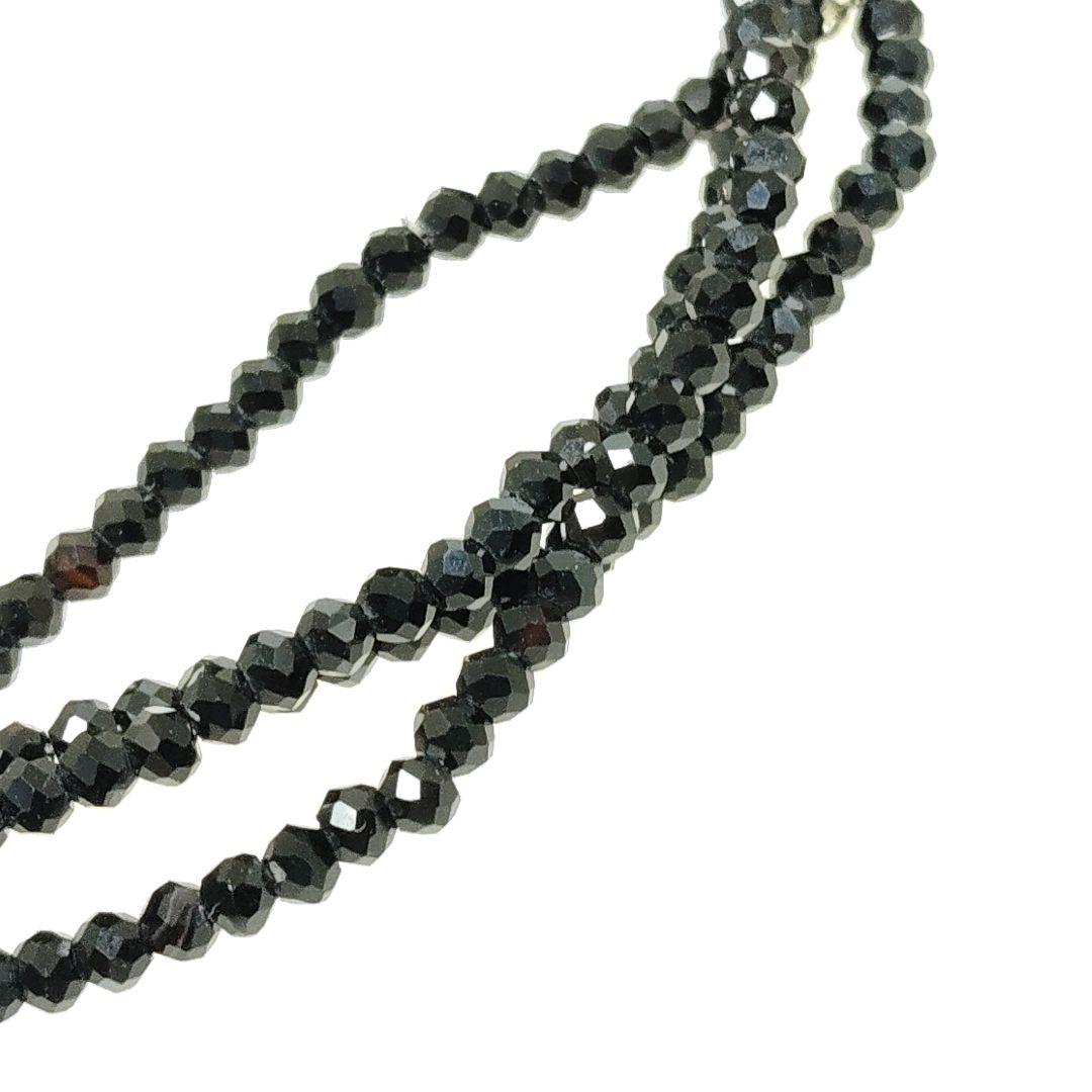 Agate K10 Onyx black stone long gold necklace measuring 70 cm with 4.2 g weight