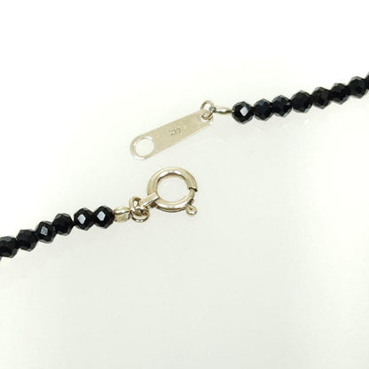 Agate K10 Onyx black stone long gold necklace measuring 70 cm with 4.2 g weight