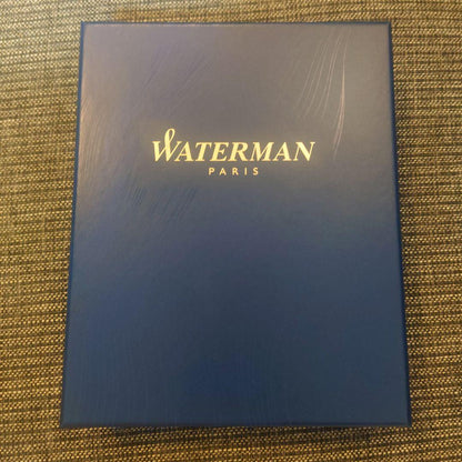 Waterman ballpoint pen in mint green with metal body and included mint green leather case