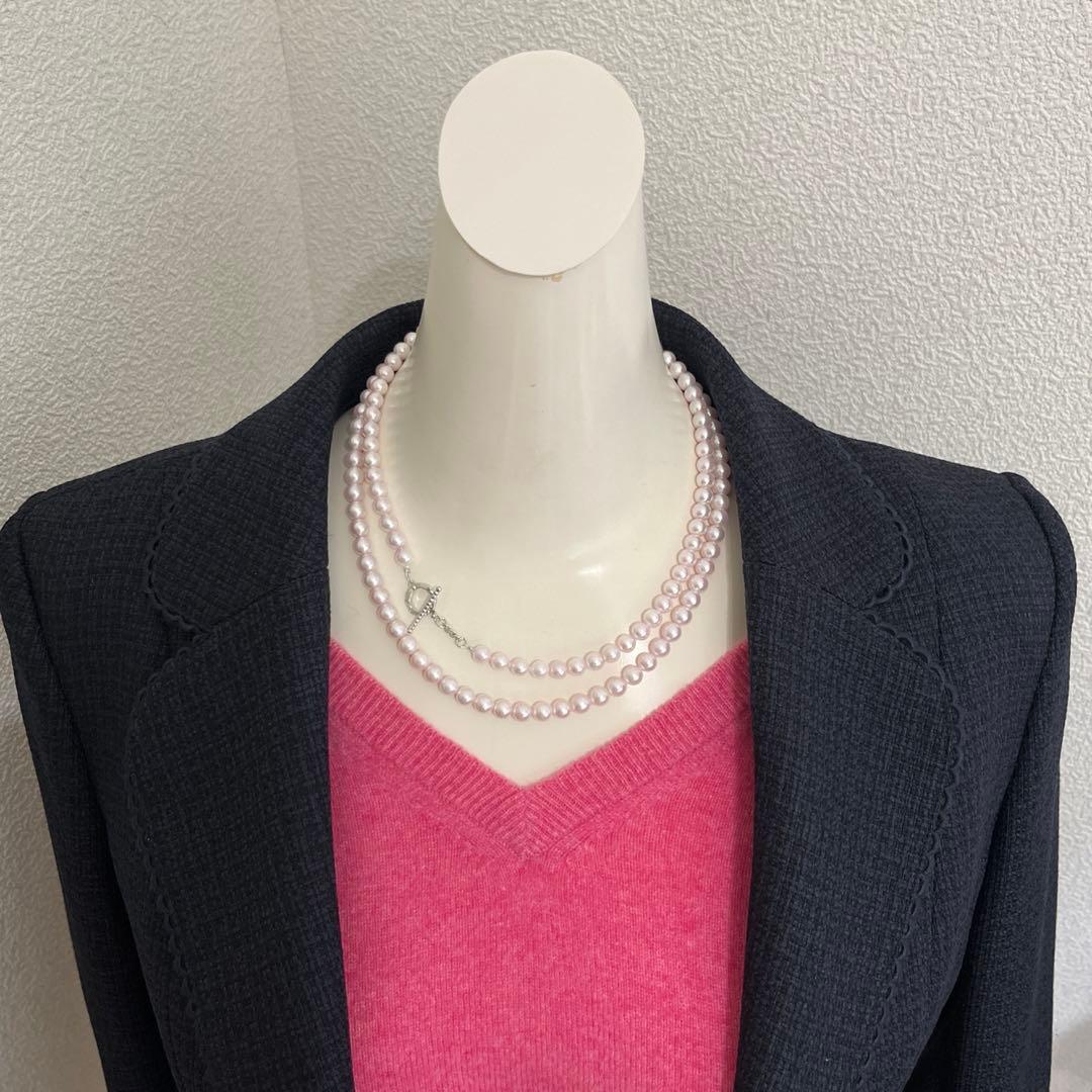 Akoya genuine pearl long necklace with 6-6.5mm pearls and included presentation case