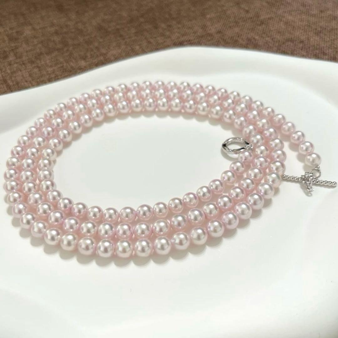 Akoya genuine pearl long necklace with 6-6.5mm pearls and included presentation case
