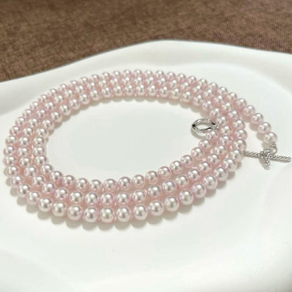 Akoya genuine pearl long necklace with 6-6.5mm pearls and included presentation case