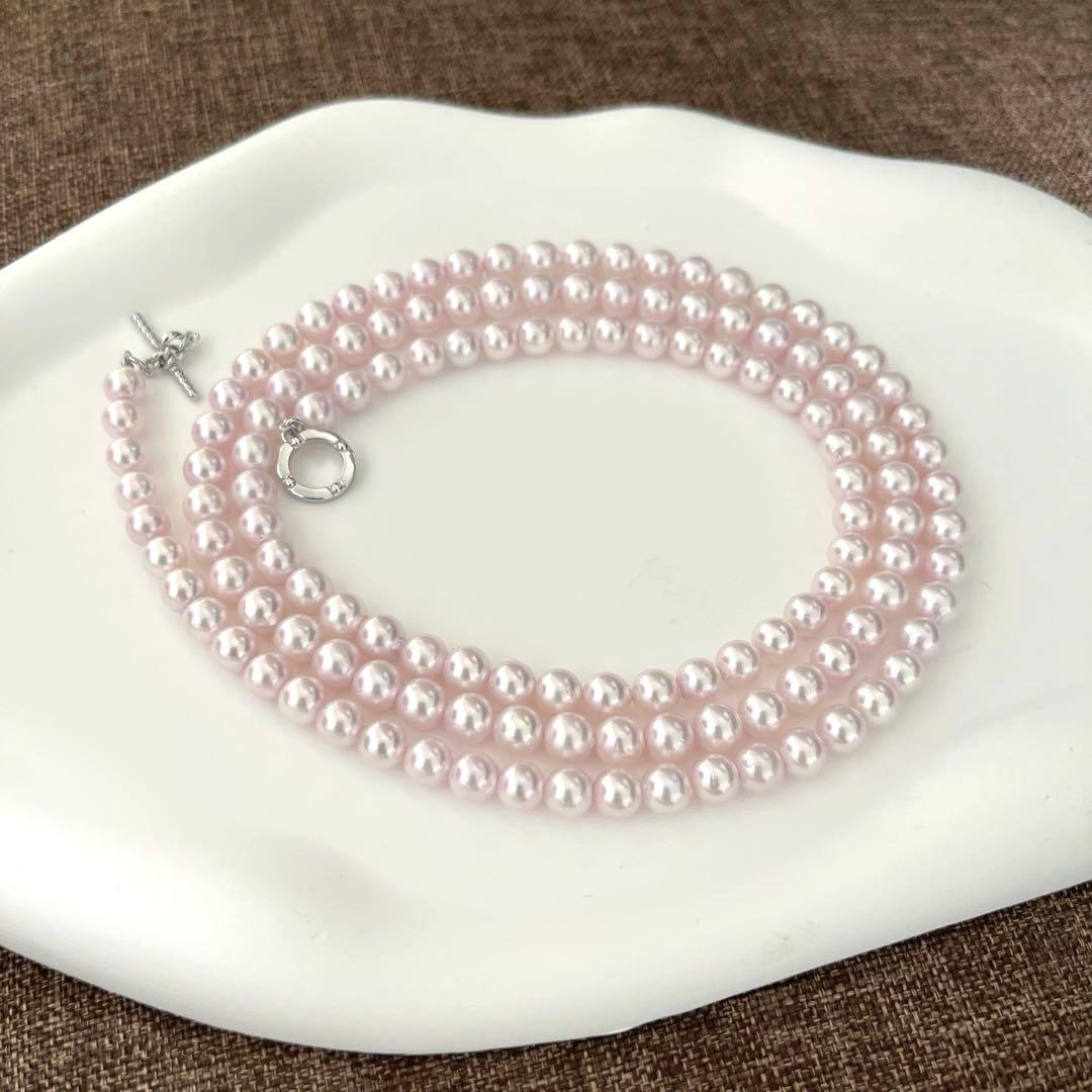 Akoya genuine pearl long necklace with 6-6.5mm pearls and included presentation case