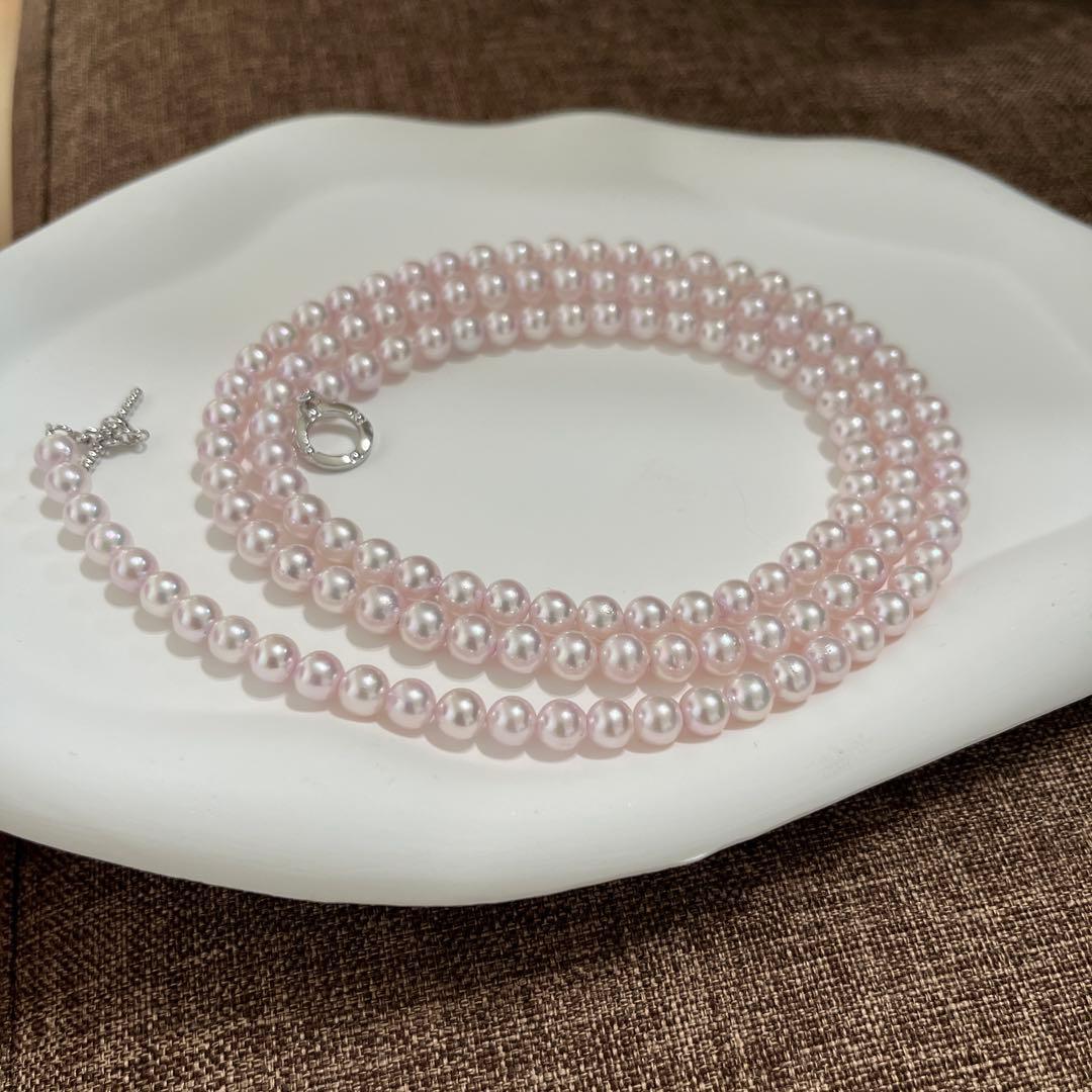 Akoya genuine pearl long necklace with 6-6.5mm pearls and included presentation case