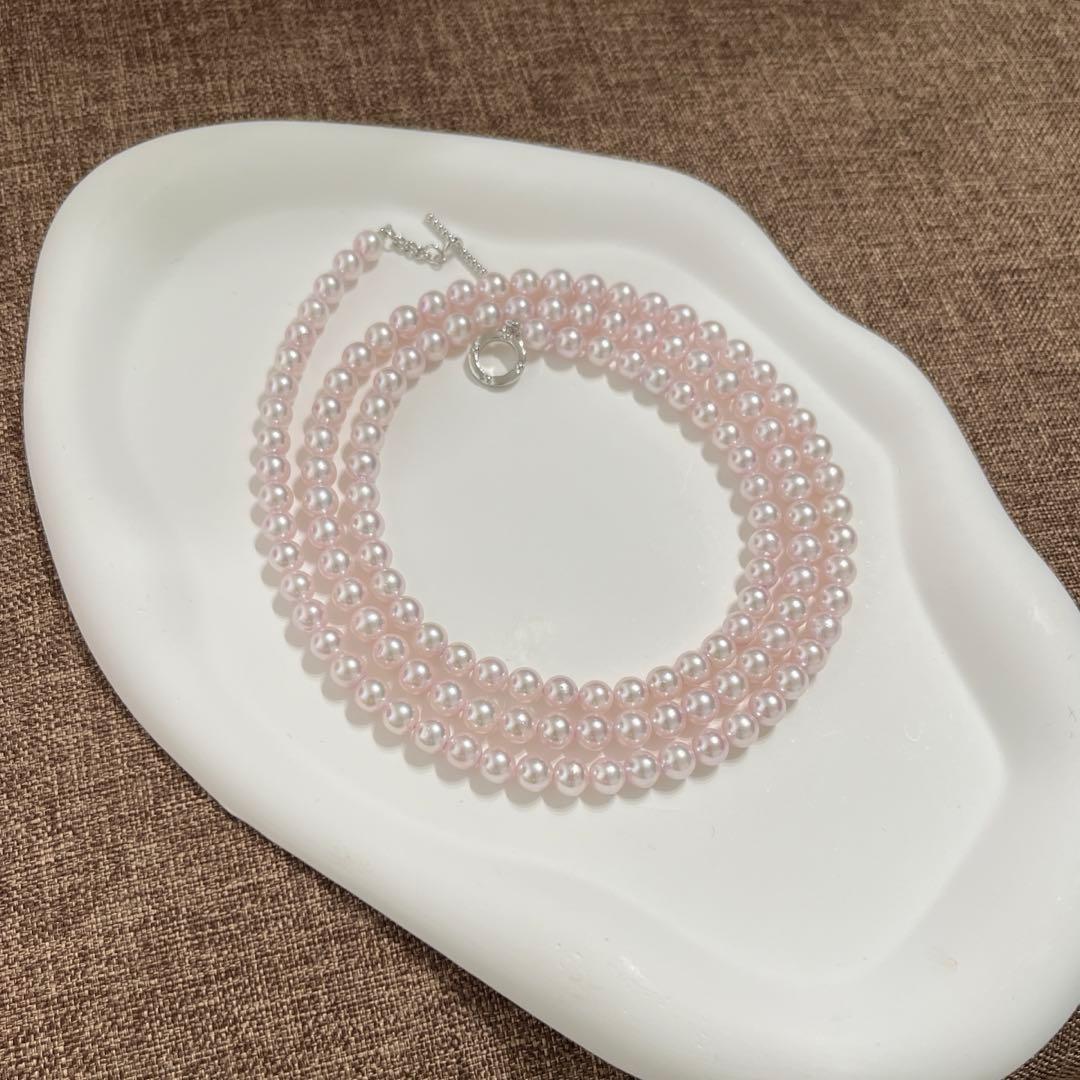 Akoya genuine pearl long necklace with 6-6.5mm pearls and included presentation case