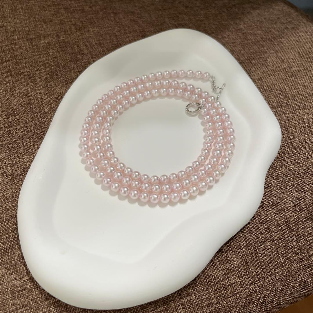 Akoya genuine pearl long necklace with 6-6.5mm pearls and included presentation case