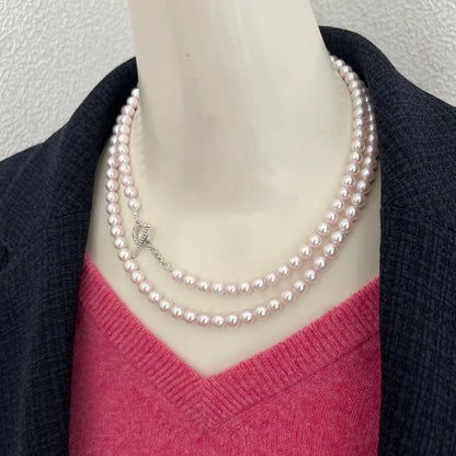 Akoya genuine pearl long necklace with 6-6.5mm pearls and included presentation case