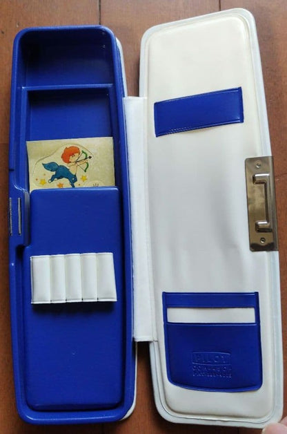 Showa Era pilot pen case measuring 23 cm length 7.5 cm width 2.5 cm thickness in vintage style