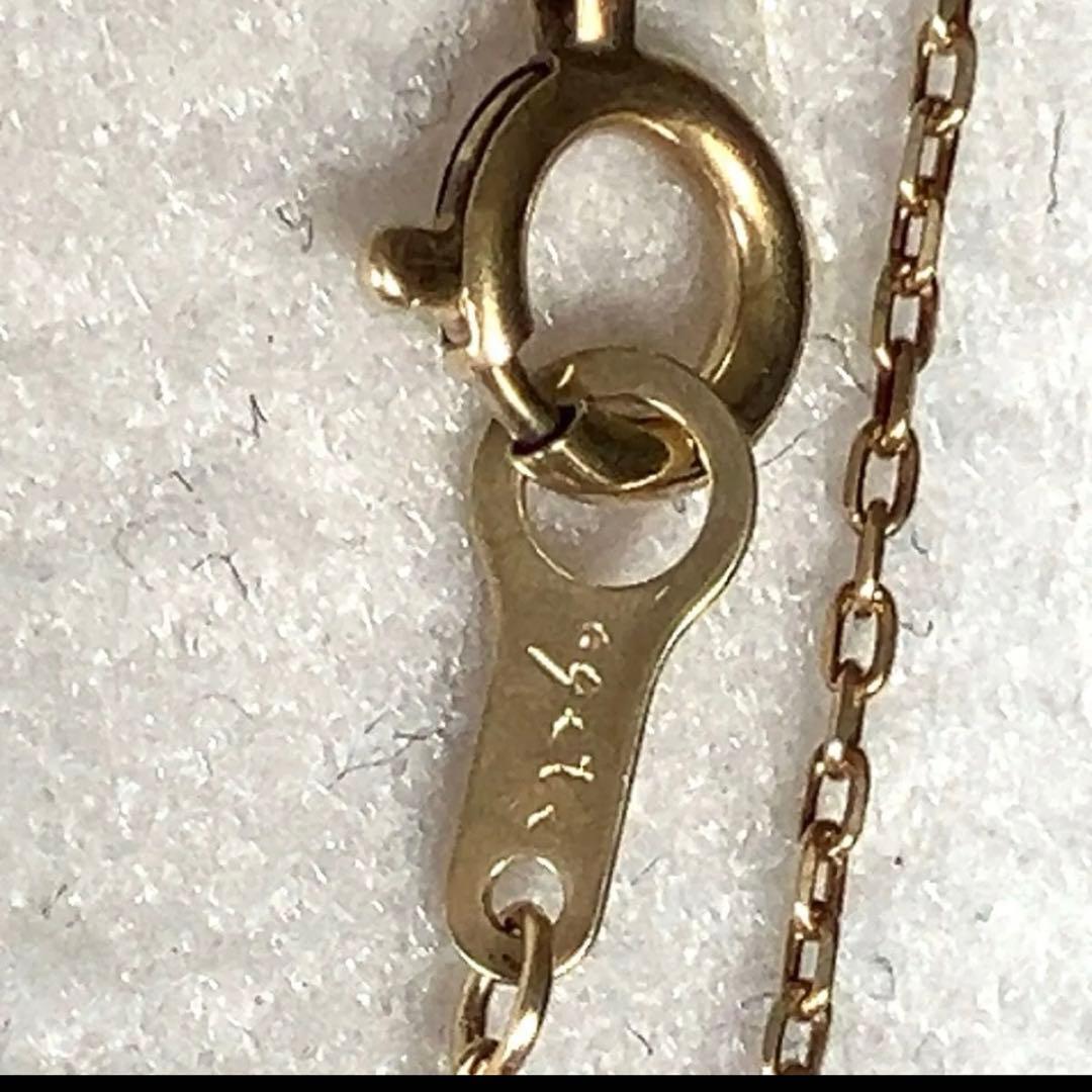 Agete K10 necklace with smoky quartz stone on a 40cm chain displayed on a white background