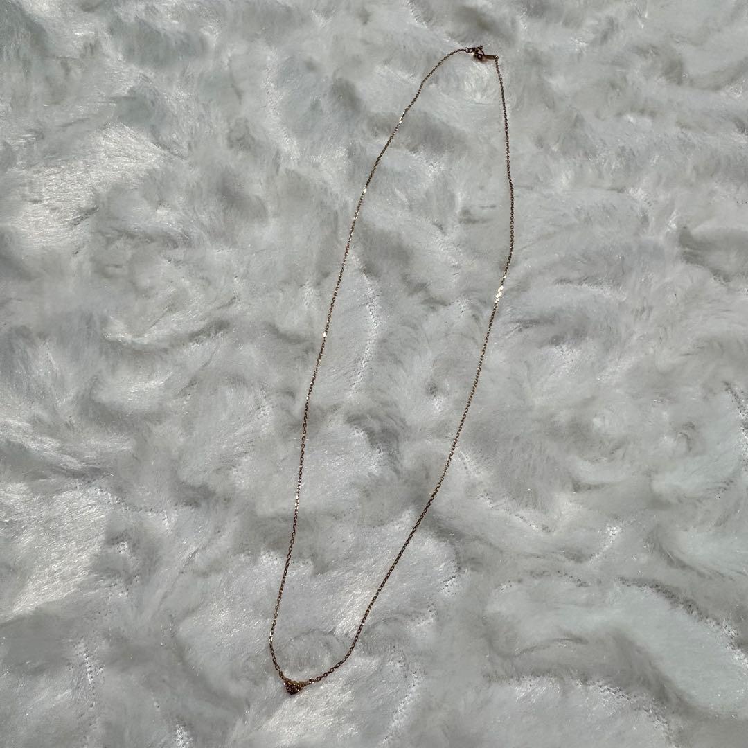 Agate K10 pink gold necklace with delicate design weighing 0.03 grams