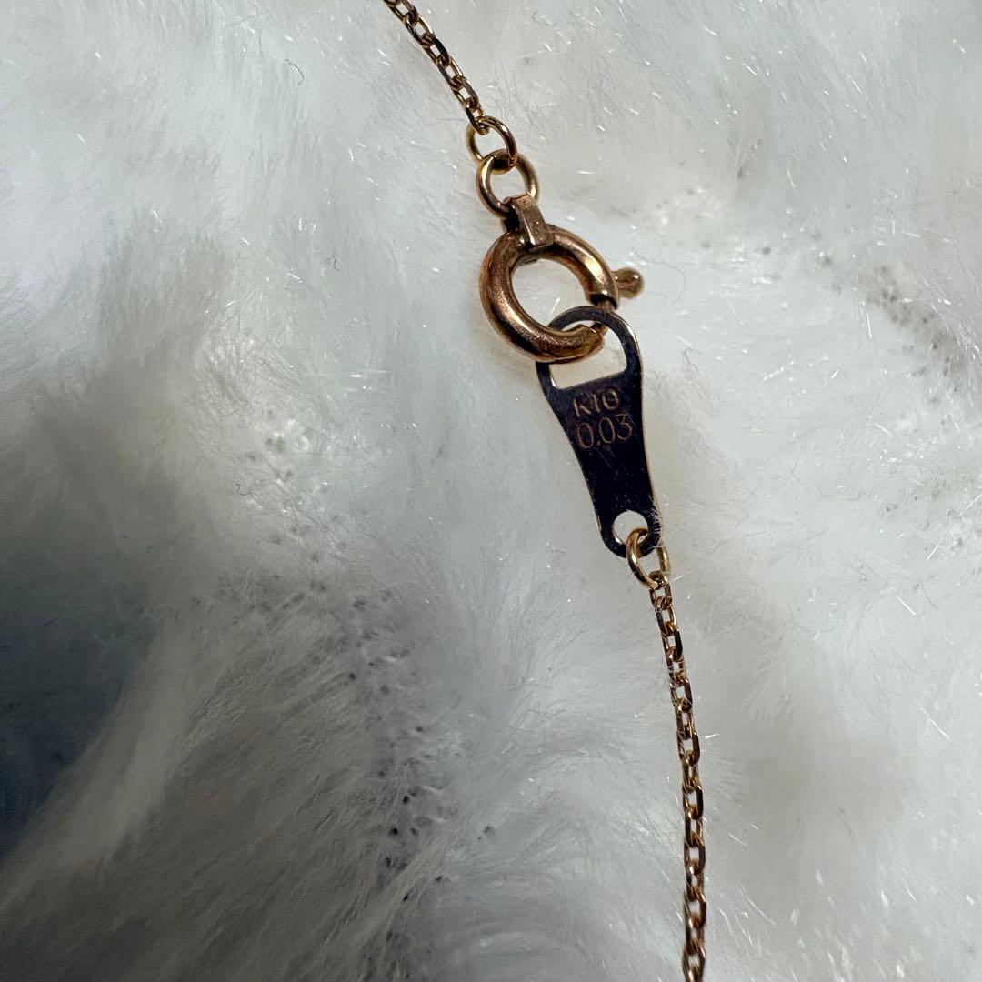 Agate K10 pink gold necklace with delicate design weighing 0.03 grams