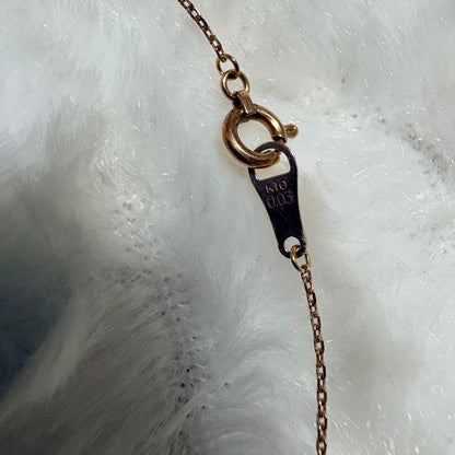 Agate K10 pink gold necklace with delicate design weighing 0.03 grams