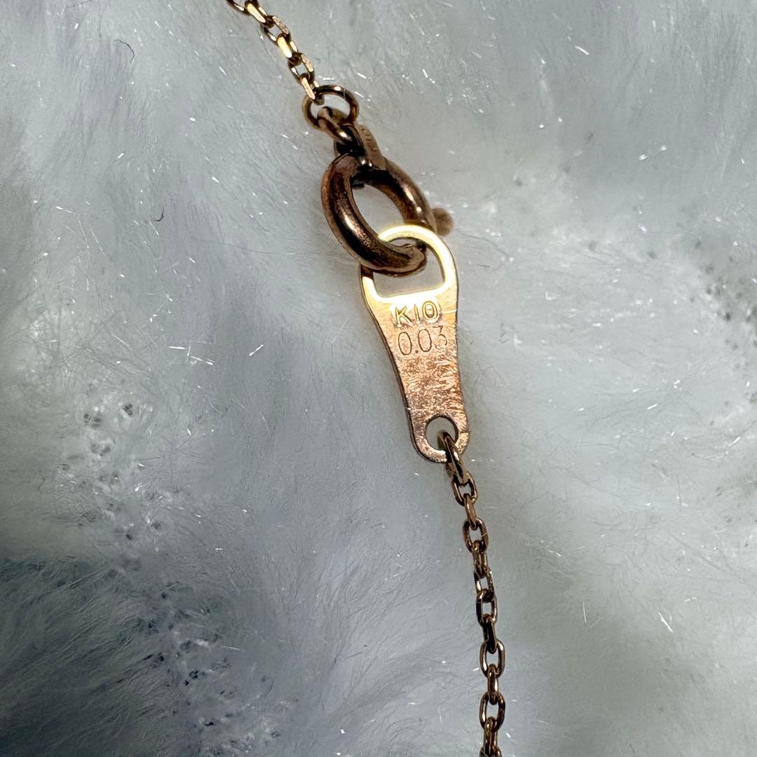 Agate K10 pink gold necklace with delicate design weighing 0.03 grams