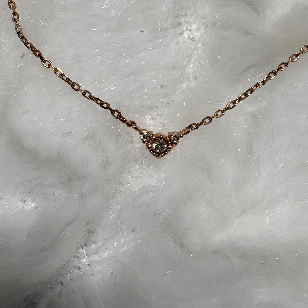 Agate K10 pink gold necklace with delicate design weighing 0.03 grams