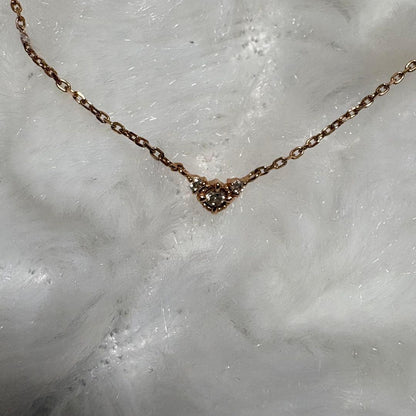Agate K10 pink gold necklace with delicate design weighing 0.03 grams