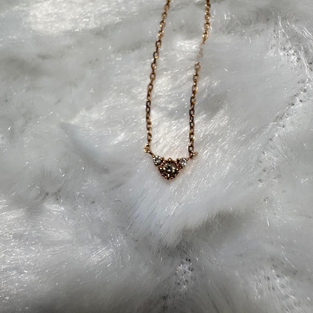 Agate K10 pink gold necklace with delicate design weighing 0.03 grams