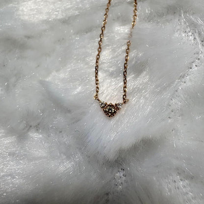 Agate K10 pink gold necklace with delicate design weighing 0.03 grams