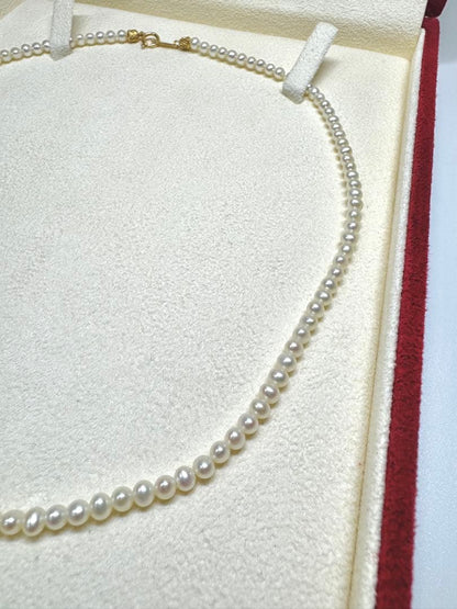 K18 Akoya Pearl Baby Pearl Necklace featuring a single 7.5mm genuine pearl pendant on a delicate chain