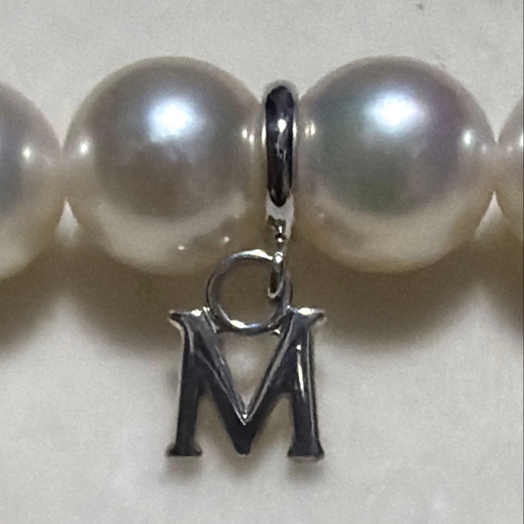 K14WGMIKIMOTO Akoya pearl necklace 41cm with 6.2-6.7mm pearls and strong gloss charm