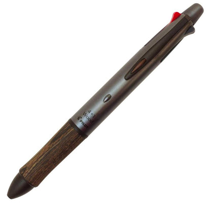 New 2-pack Pilot 4+1 wood ballpoint pen set in brown and gray with 0.5 mm tip
