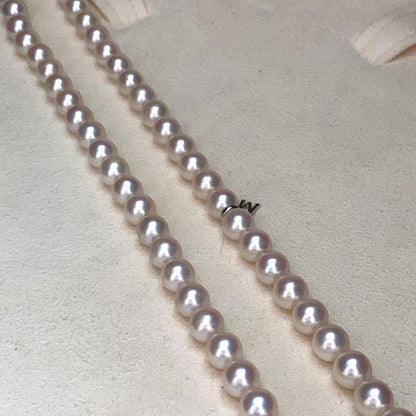 K14WG M Charm Mikimoto Akoya Pearl Necklace with 7.0-7.5 mm pearls on a 42 cm white gold chain