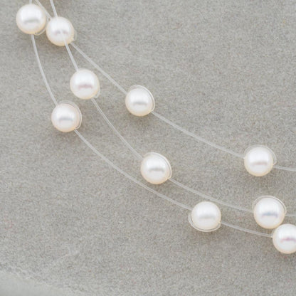 Tasaki pearl necklace with 4.0mm pearls on adjustable 39-43cm chain featuring wire box and warranty