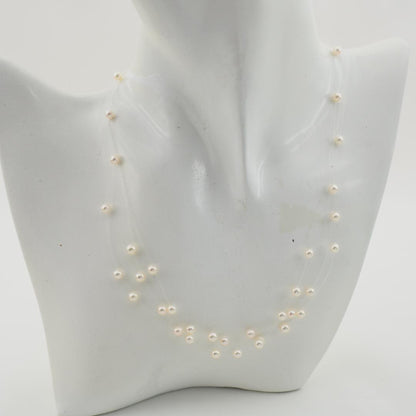 Tasaki pearl necklace with 4.0mm pearls on adjustable 39-43cm chain featuring wire box and warranty
