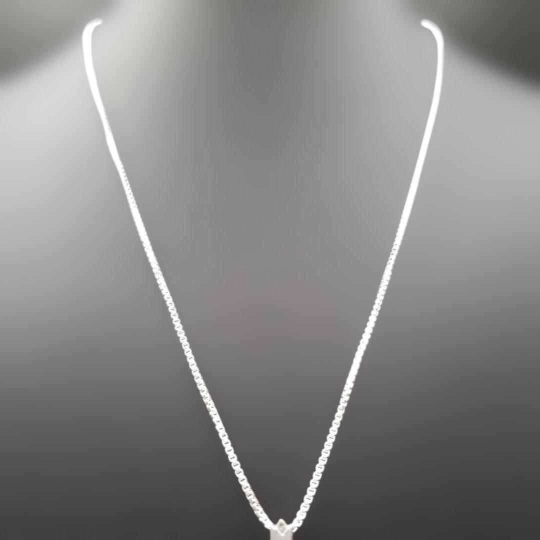 Mikimoto silver 925 necklace with 5mm genuine pearl and circle motif design in silver tone