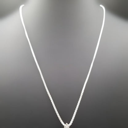 Mikimoto silver 925 necklace with 5mm genuine pearl and circle motif design in silver tone