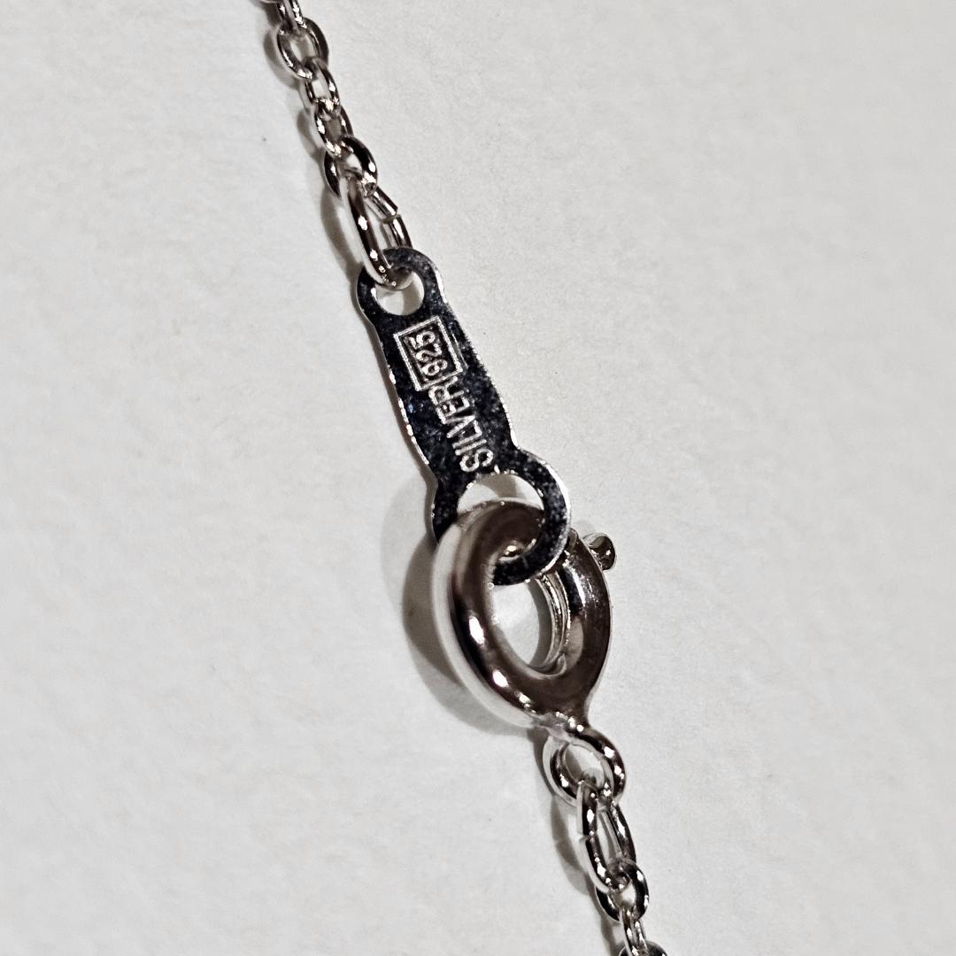 Tasaki pearl necklace with 6.6mm pearl on 45cm SV925 sterling silver chain featuring a heart motif