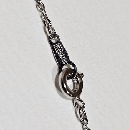 Tasaki pearl necklace with 6.6mm pearl on 45cm SV925 sterling silver chain featuring a heart motif