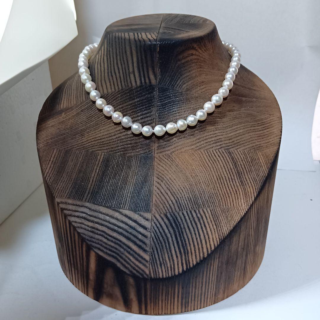 Akoya pearl baroque necklace with SILVER stamp ㊷ featuring 8mm pearls on a 40cm chain