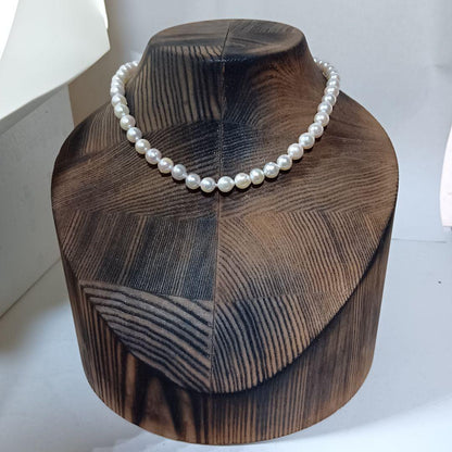 Akoya pearl baroque necklace with SILVER stamp ㊷ featuring 8mm pearls on a 40cm chain