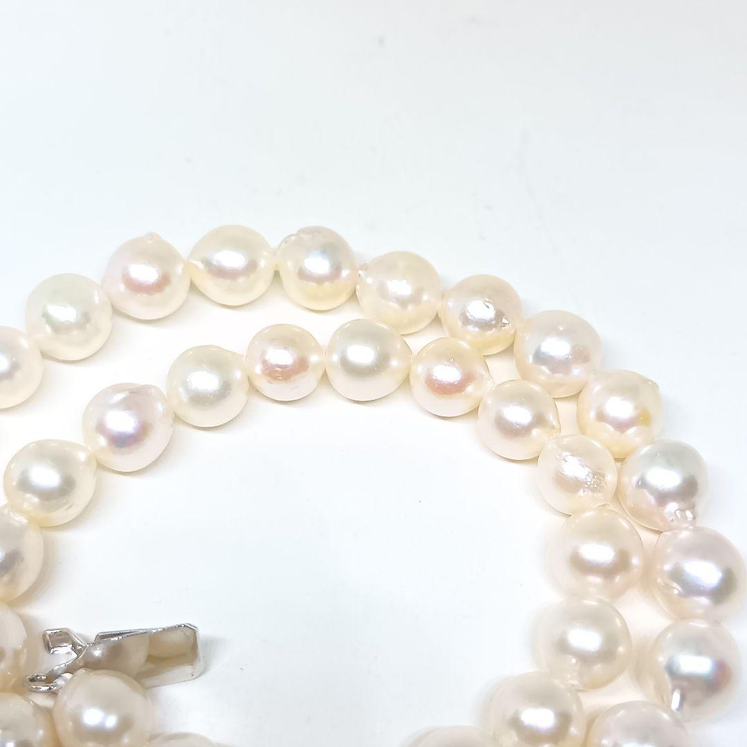Akoya pearl baroque necklace with SILVER stamp ㊷ featuring 8mm pearls on a 40cm chain