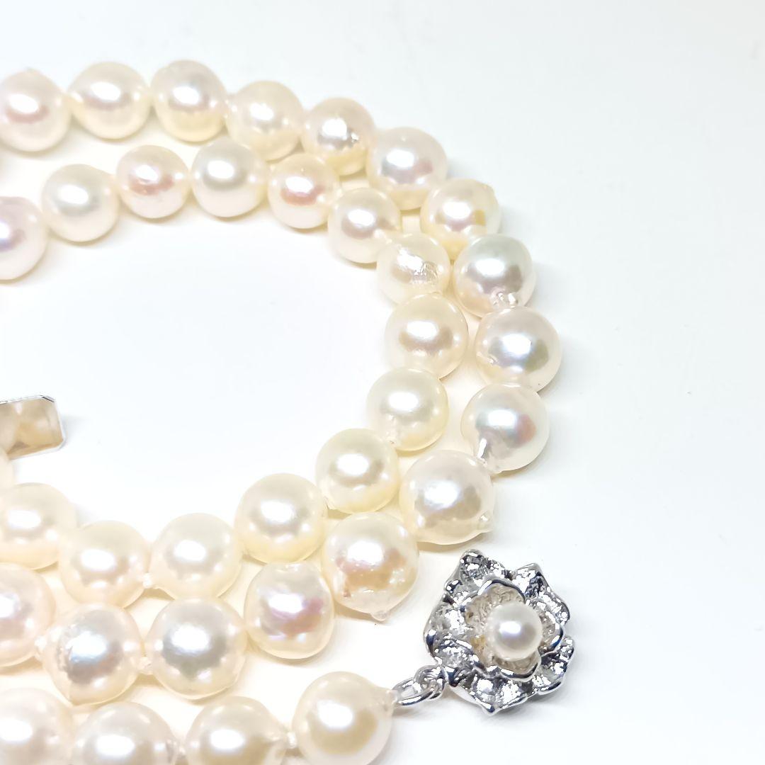 Akoya pearl baroque necklace with SILVER stamp ㊷ featuring 8mm pearls on a 40cm chain