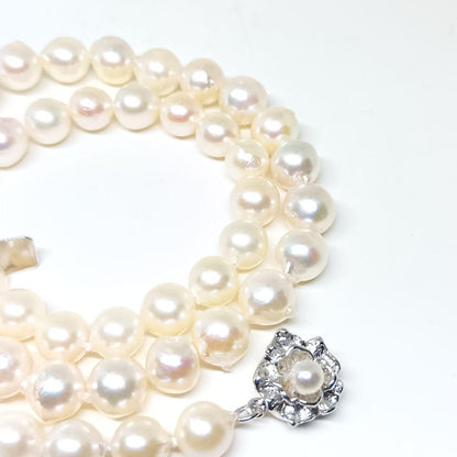 Akoya pearl baroque necklace with SILVER stamp ㊷ featuring 8mm pearls on a 40cm chain