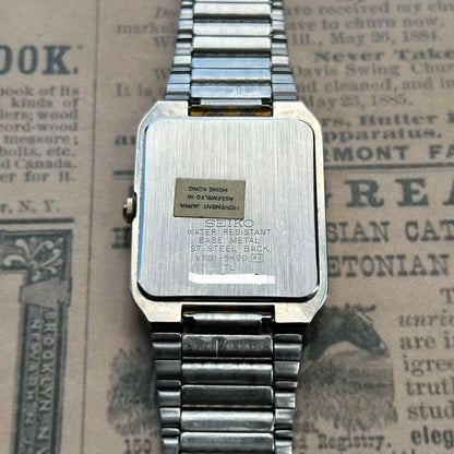 SEIKO 80s Vintage Seiko Tank Kinetic Conbi Rectangular Quartz Men's Watch — Japanese