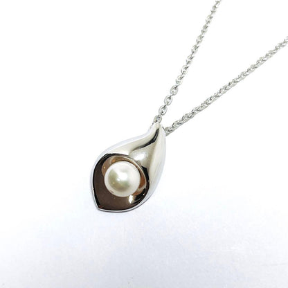 Tasaki Pearl Necklace Drop Droplet featuring 6.3mm pearls on a 40cm silver chain